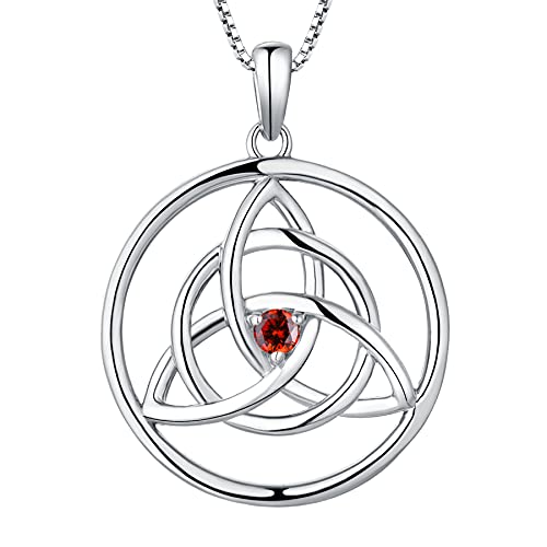 Yl Kette Keltische 925 Sterling Silber Januar Geburtsstein