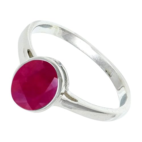 Jewelforce 925 Sterling Silber Rubin Lab Grown Edelstein