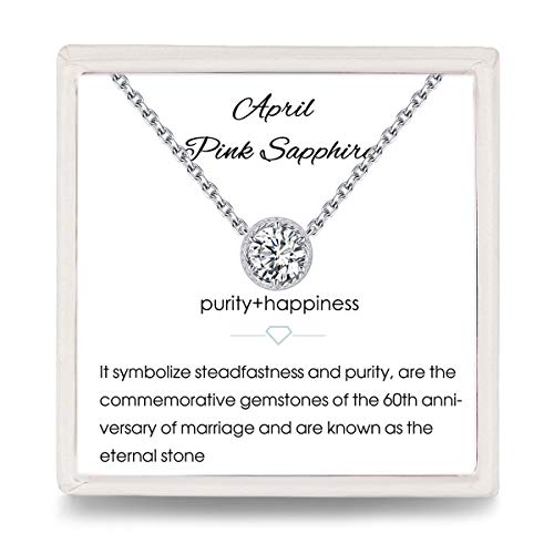 Presentski Moissanite Kette 12 Monate Geburtsstein Halskette April