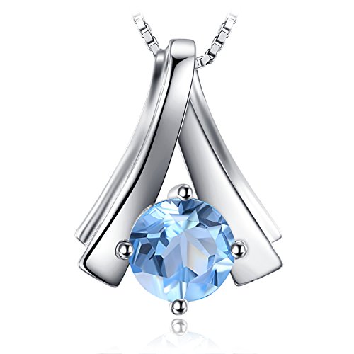 Jewelrypalace Rundschliff 1ct Natur Blau Topas Kette Fan