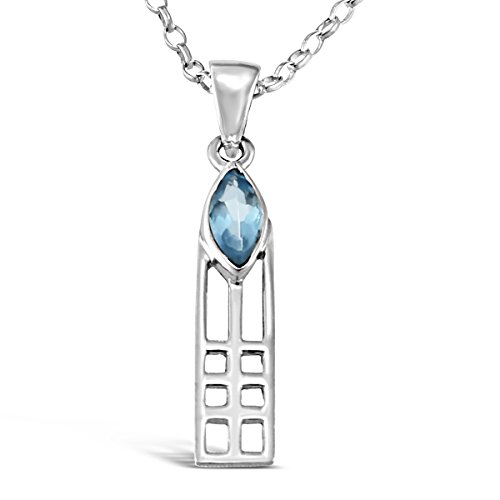 Anh Nger Sterling Silber Blauer Topas Von Charles