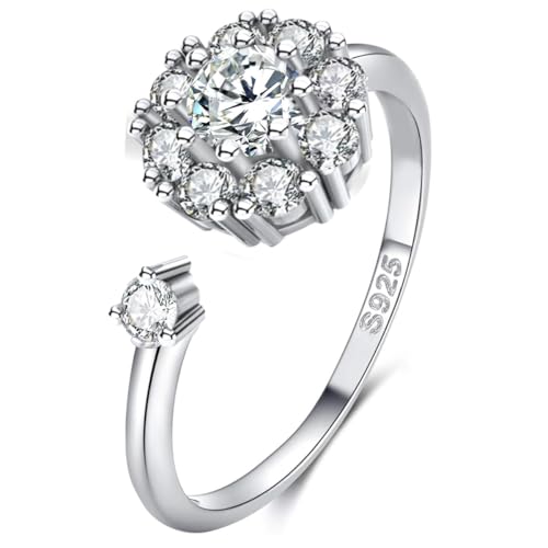 Feikfeiz Damen Moissanit Ring 925er Silber Mit 18k