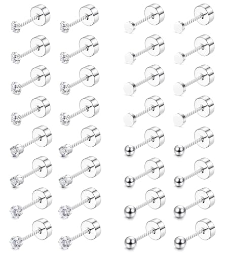 Jewebella 16 Pairs Klein Ohrstecker Chirurgenstahl Hypoallergen Medizinische