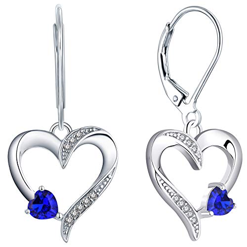 Yl Herz Ohrringe 925 Sterling Silber Schnitt September