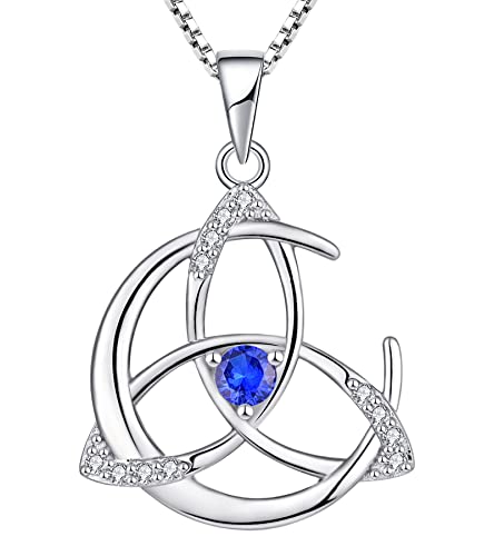 Yl Keltische Halskette 925er Sterlingsilber September Geburtsstein Spinell