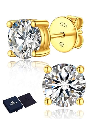 Momentwish Moissanite Ohrstecker Gold 585 1 Karat 5