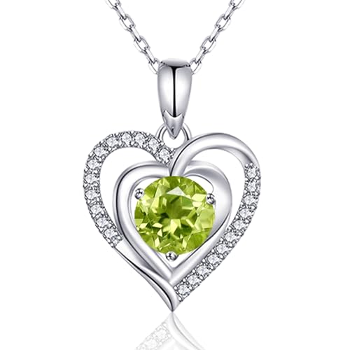 Immobird Damen Herzkette Silber Mit Nat Rliche Peridot