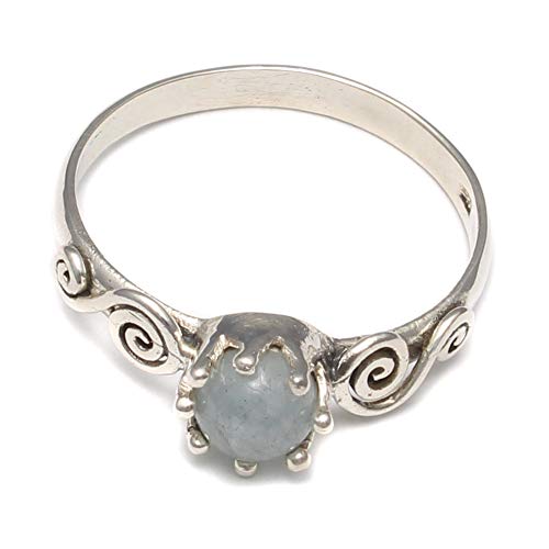 Loveyourdiamonds Edelstein Aquamarin Blau Ring Aus 925 Sterling
