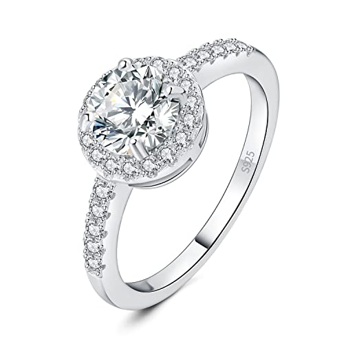 Jewelrypalace Klassisch Rundschliff 1ct Moissanite Halo Promise Ring