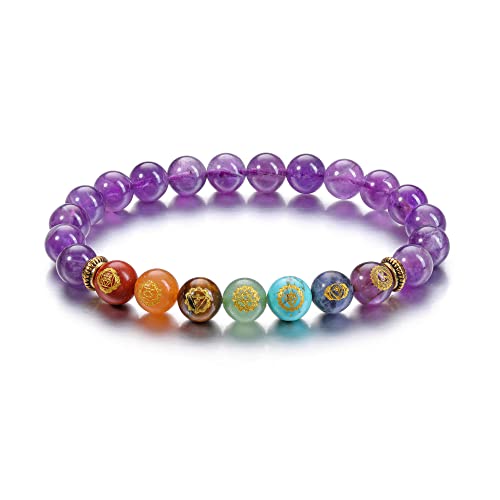 Gehecrst 7 Chakra Edelstein Armband Mit Runen Nat