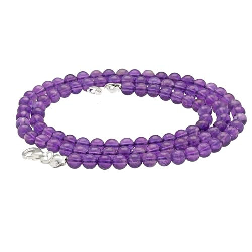 Lebensquelle Plus Amethyst Edelstein Kugelkette 925 Silber Verschluss