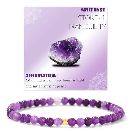 Jencvnl 4mm Naturstein Perlen Stretch Armband Damen Echtes