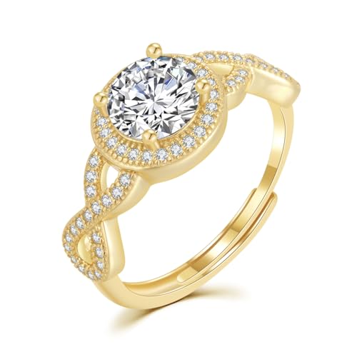 Verlobungsring Mit Moissanit 1 Karat In Gelbgold 925