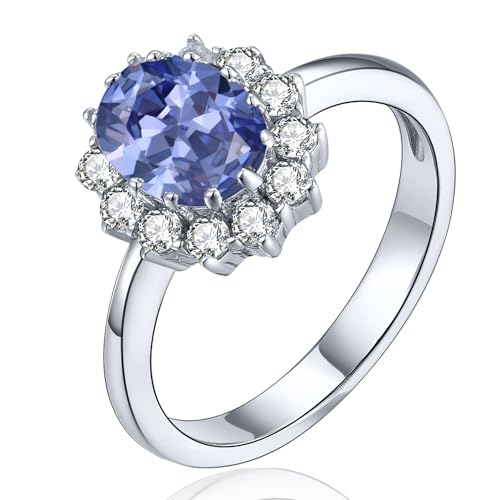 Yl Damen Ring 925 Sterling Silber Oval Dezember