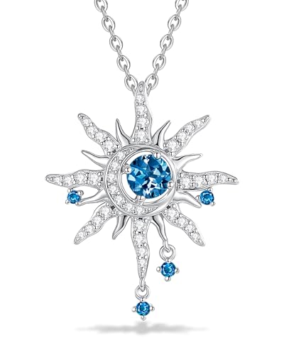 Fancime Sonne Und Mond Halskette Damen Sterling Silber