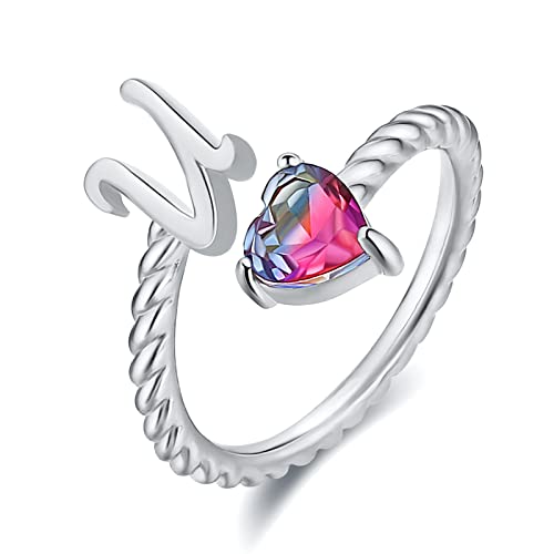 Krkc Ring Mit Buchstaben U Verstellbare Ring Herz