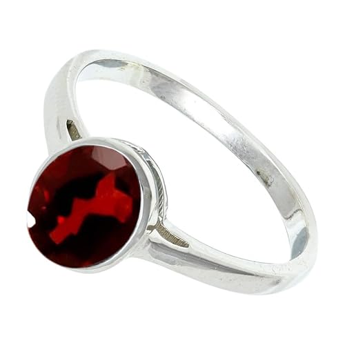 Jewelforce 925 Sterling Silber Granat Edelstein Ring Herren