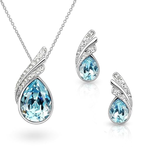 Crystalline Azuria Tropfenform Kristalle Blau Simulierter Aquamarin Schmuck