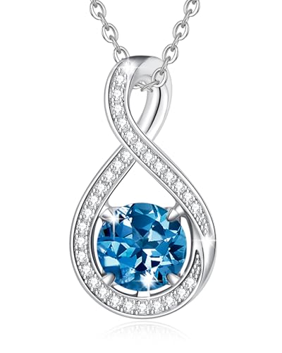 Fancime Topas Kette Dezember Geburtstein Sterling Silber Infinity