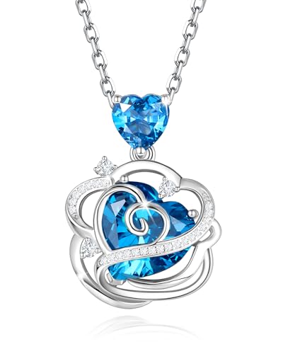 Fancime Topas Halskette Dezember Geburtsstein Kette Sterling Silber