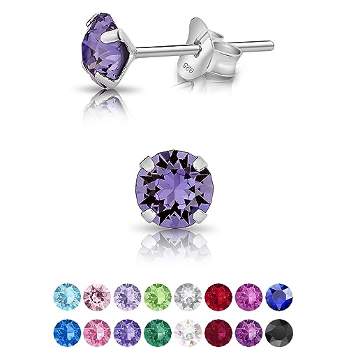 Dtpsilver Kleine Ohrringe 925 Sterling Silber Mit Kristallen