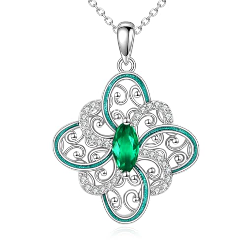 Yafeini Keltische Peridot Kette 925 Sterling Silber Filigrane