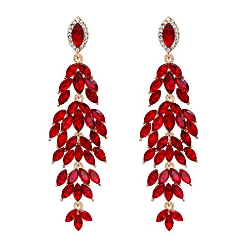 Clearine Kristall Ohrringe Hochzeit Braut Marquise Form Blatt