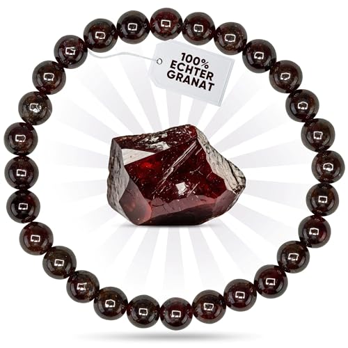 Puraja Edelstein Armband Aus Echtem Naturstein Granat 6mm