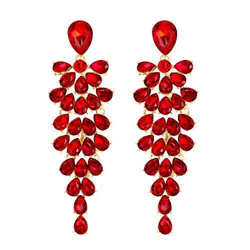 Clearine Damen Kristall Ohrringe Hochzeit Braut Ohrschnuck Mehrschichtige