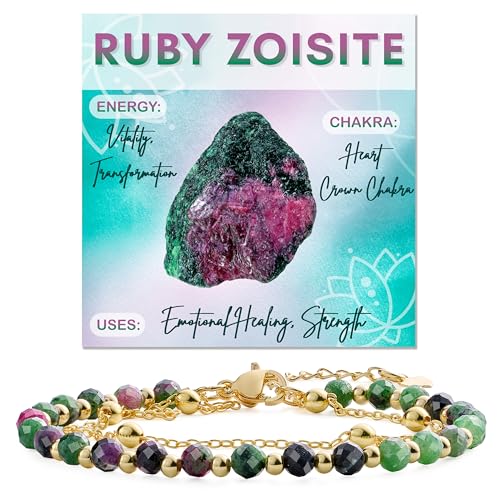 Farfume Rubin Zoisit Kristall Armband Perlenarmband F R