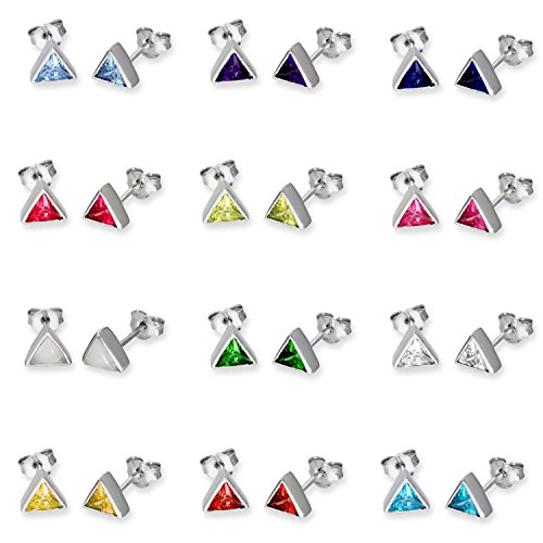 925 Sterlingsilber Tansanit Cz Kristall Dreieck Dezember Geburtsstein