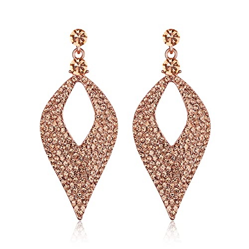 Clearine Ohrringe Kristall Bohemian Party Braut Hollow Blatt