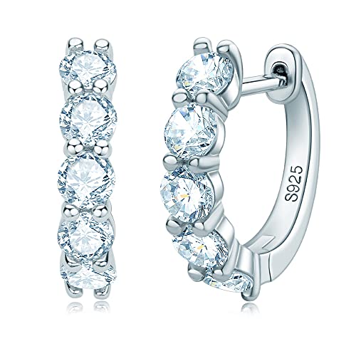 Lllunimon 925 Sterling Silber Funkelnde Moissanite Creolen Hohe