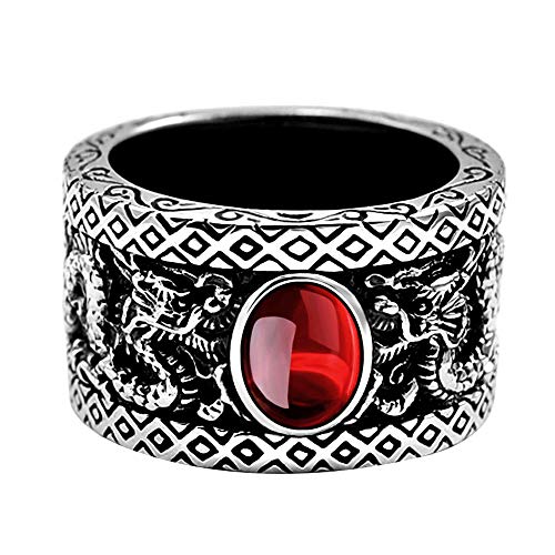 Schwarz 925 Sterling Silber Orientalische Doppelt Drachen Ring
