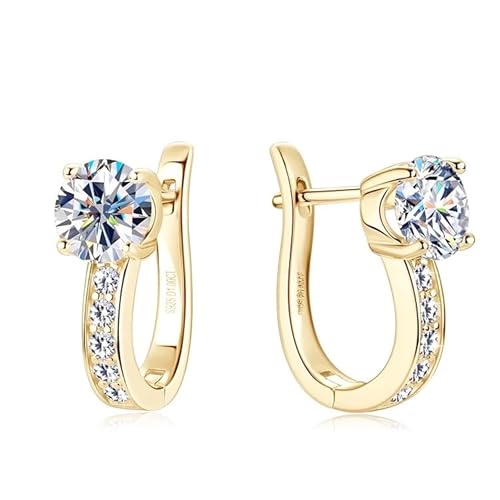 Diamant Moissanit Creolen Ohrringe 6 5mm 1 0ct