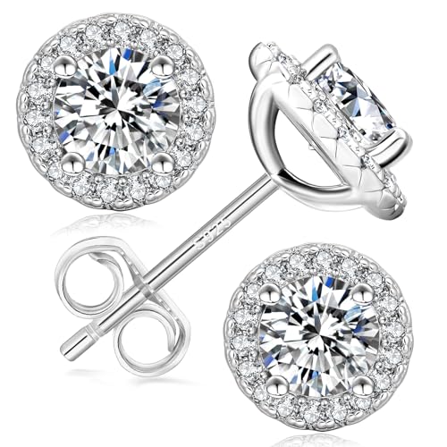 Krkc Halo Moissanit Ohrringe F R Damen Diamant