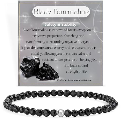 Schwarzer Turmalin Sicherheit Stabilit T Edelstein Perlen Armband