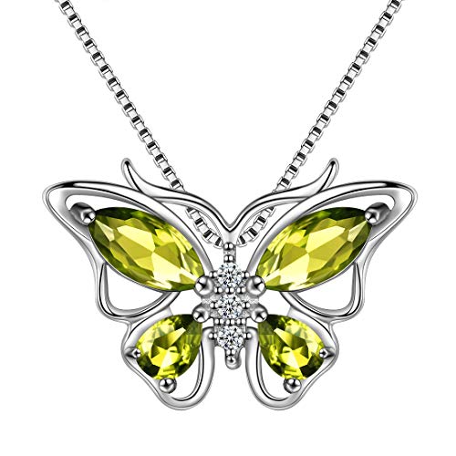 Aurora Tears Schmetterling Halskette 925 Sterling Silber August