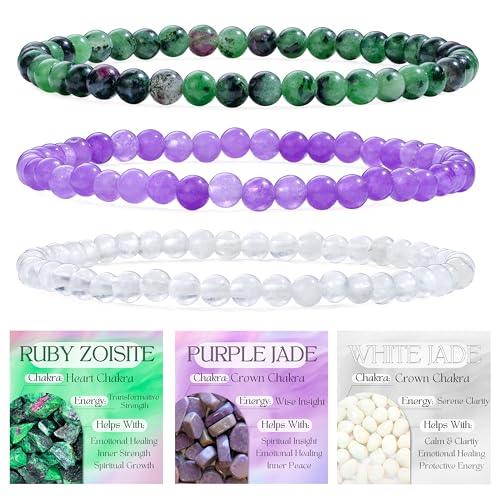 Bivei 3 Teiliges 4 Mm Perlenarmband Damen Rubin