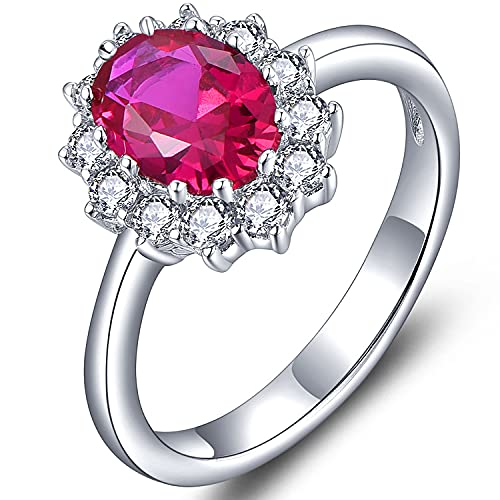 Yl Damen Ring 925 Sterling Silber Oval Synthetischer