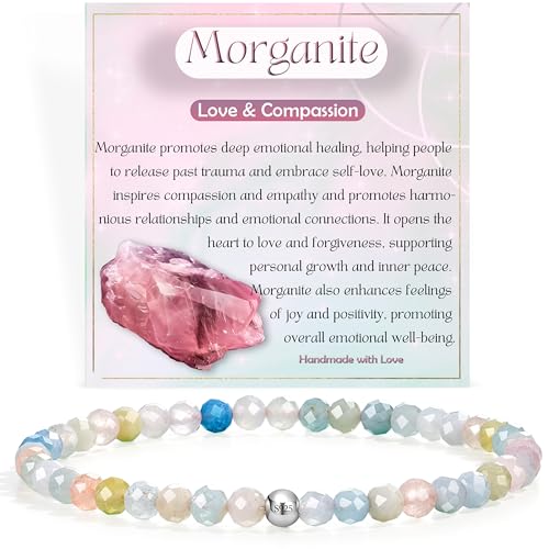 Farfume Morganit Liebe Mitgef Hl Edelstein Perlen Armband