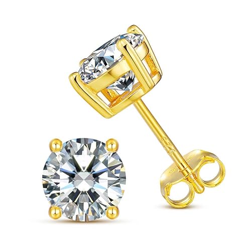 Someda 925 Sterlingsilber Ohrstecker Moissanit Diamantersatz Schmuck F