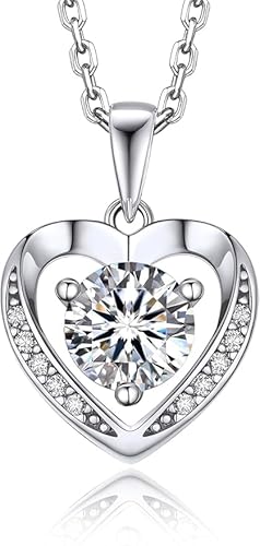 Bylitz 1ct Moissanit An Meinen Schatz Halskette 925