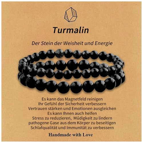 6mm 4mm Naturstein Turmalin Armband F R Damen